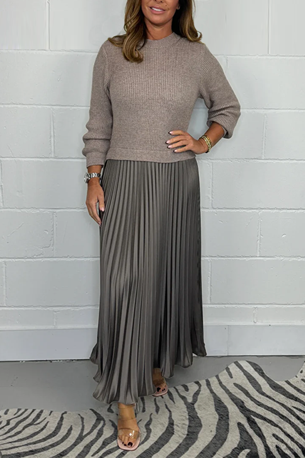 Long Sleeve Jumper & Pleated Bottom Dress