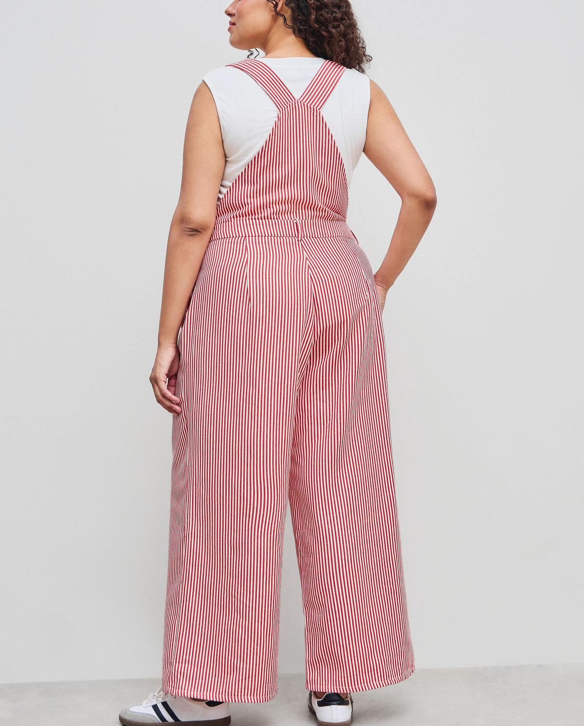 Women's Striped Wide Leg Overalls