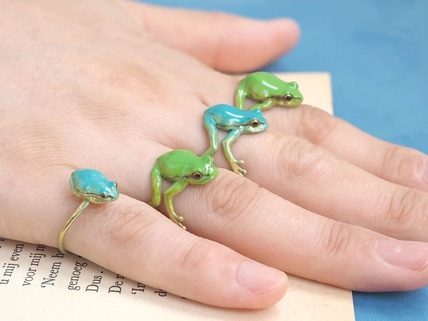 Tree Frog Ring & Earrings