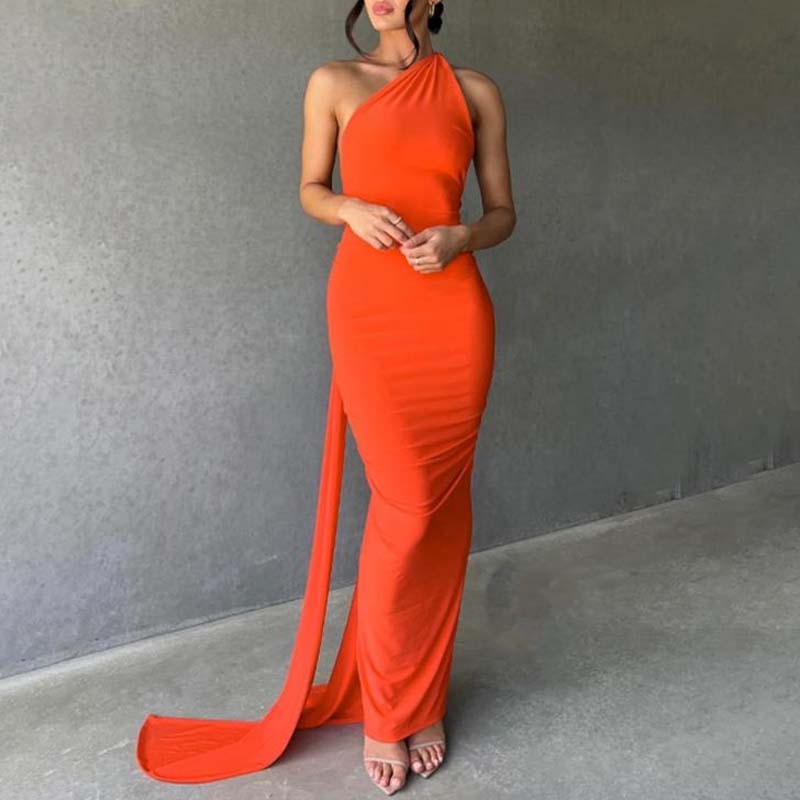 Women's Elegant Backless Halter Neck One-piece Dress