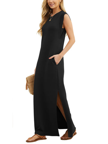 Women Loose Split Wrinkle-Free Long Dress