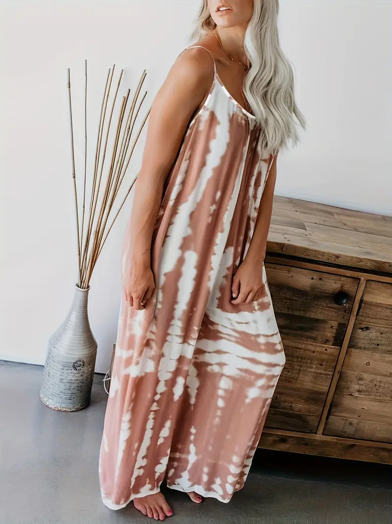 Women's Casual Tie-Dye Cami Wide Leg Jumpsuit