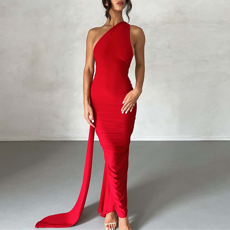 Women's Elegant Backless Halter Neck One-piece Dress