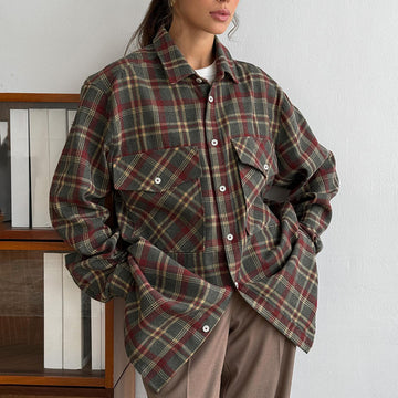 Vintage Loose Casual Plaid Shirt