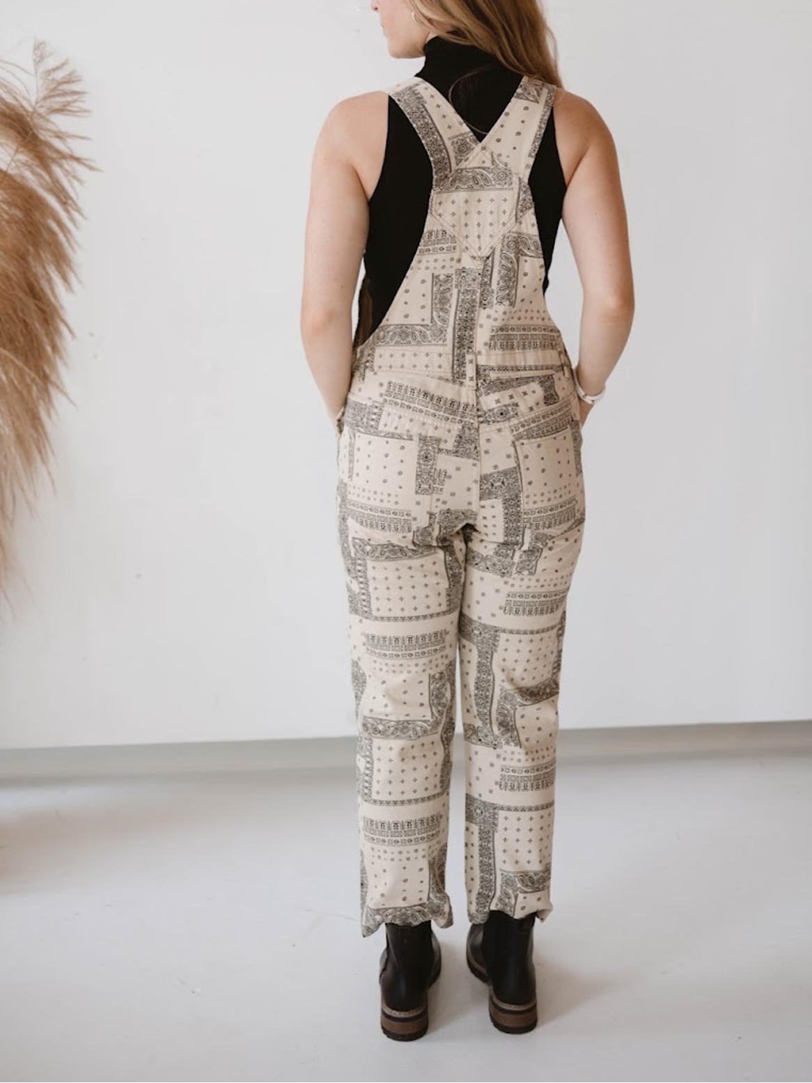 Women's Newspaper Simulation Overalls