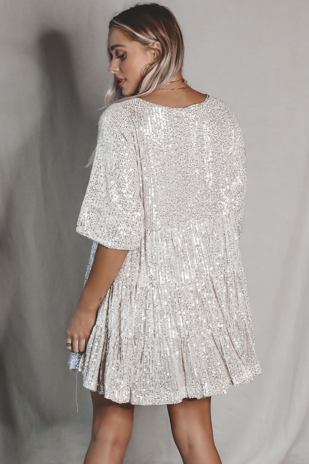 Sequin Baby Doll Dress