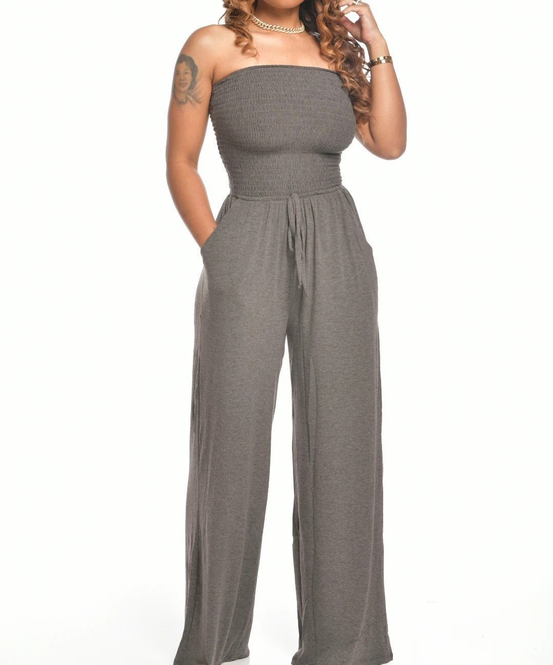 Strapless Waist Jumpsuit