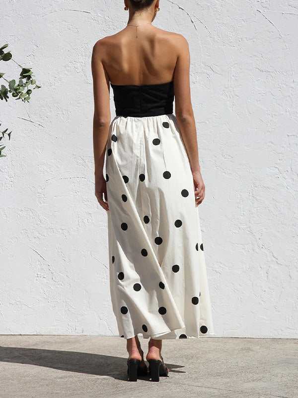 Polka Dot Print Wrap Dress