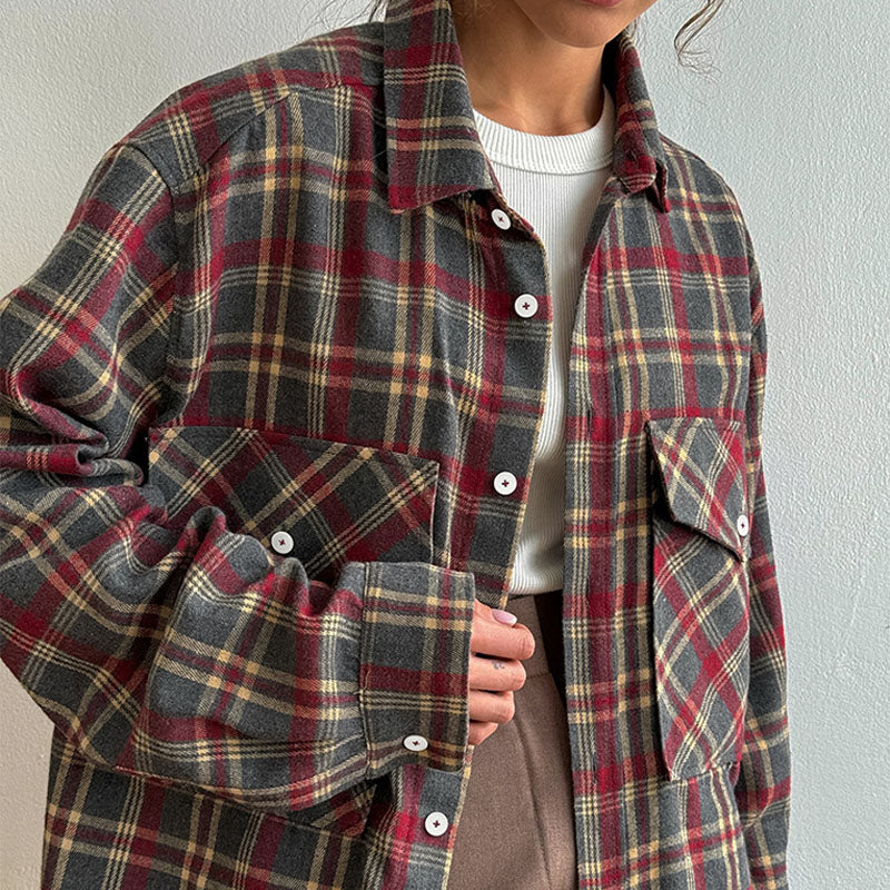 Vintage Loose Casual Plaid Shirt