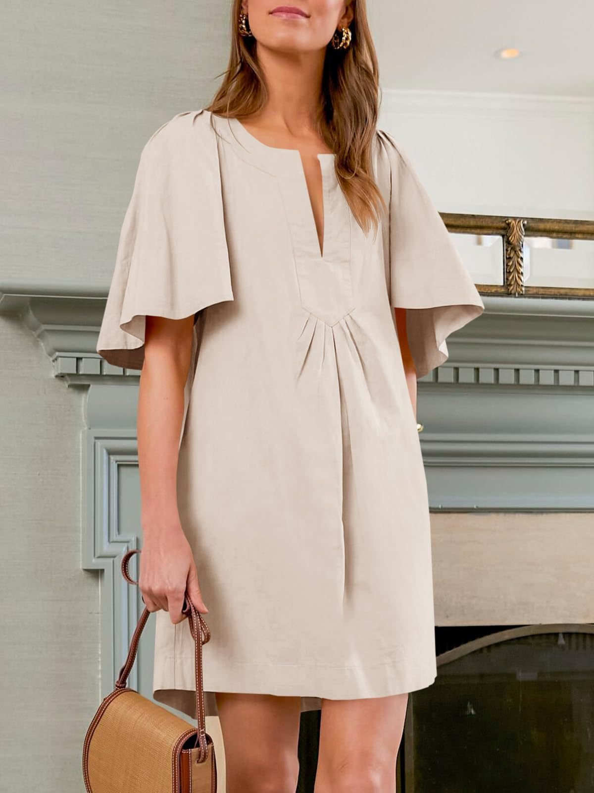 V-neck loose dress