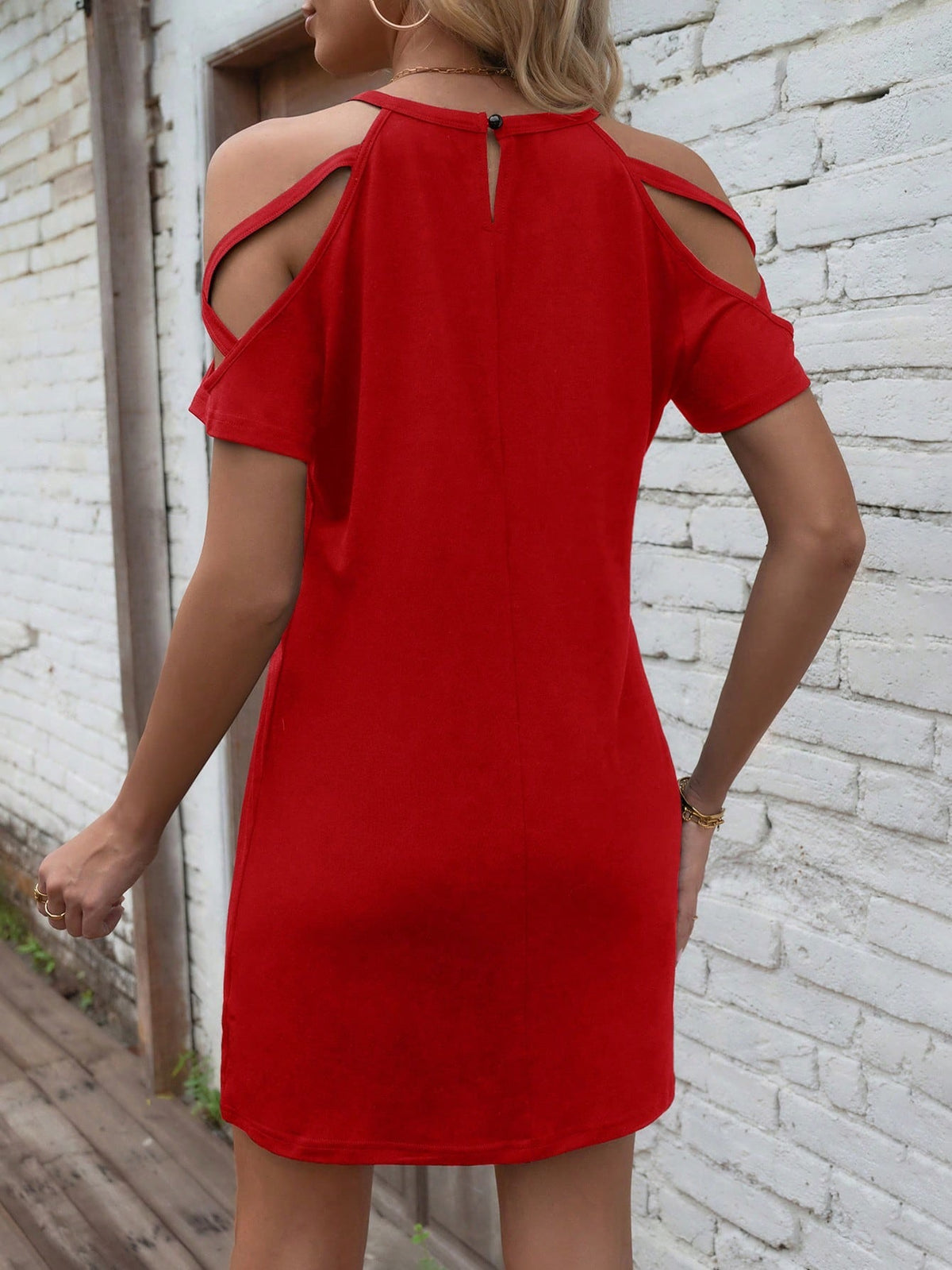 Red Casual Off-the-shoulder Mini Dress