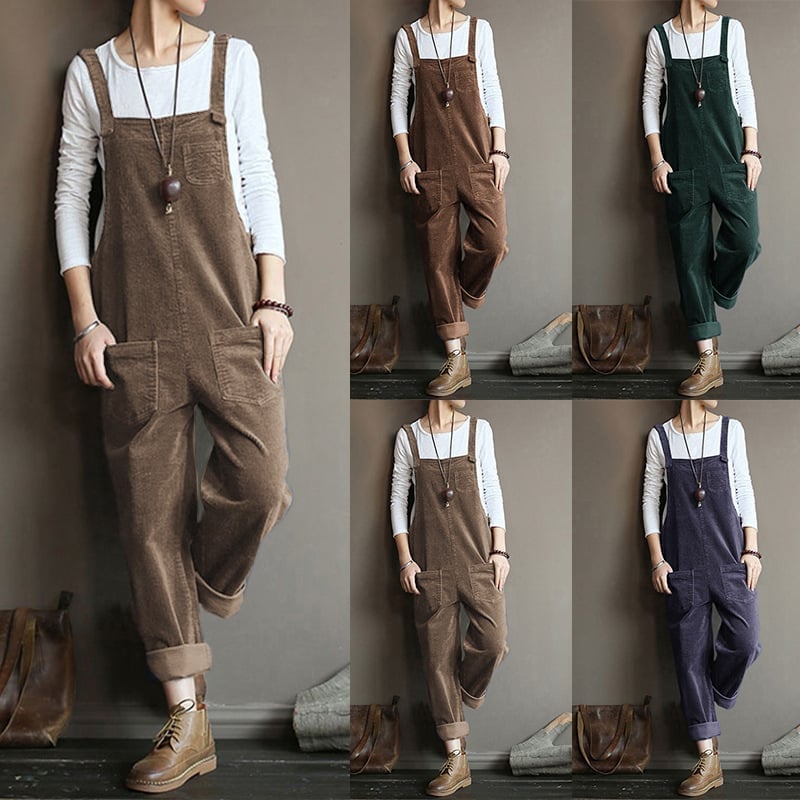 Wide Leg Corduroy Overalls