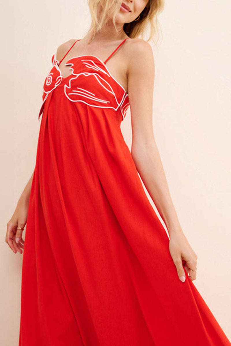 Red Fish Top Maxi Dress