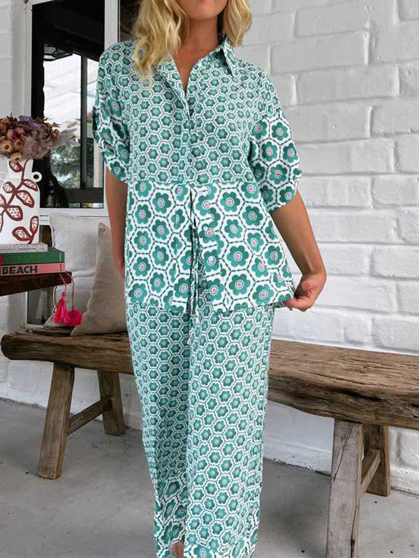 Fashion Casual Printed Shirt Set