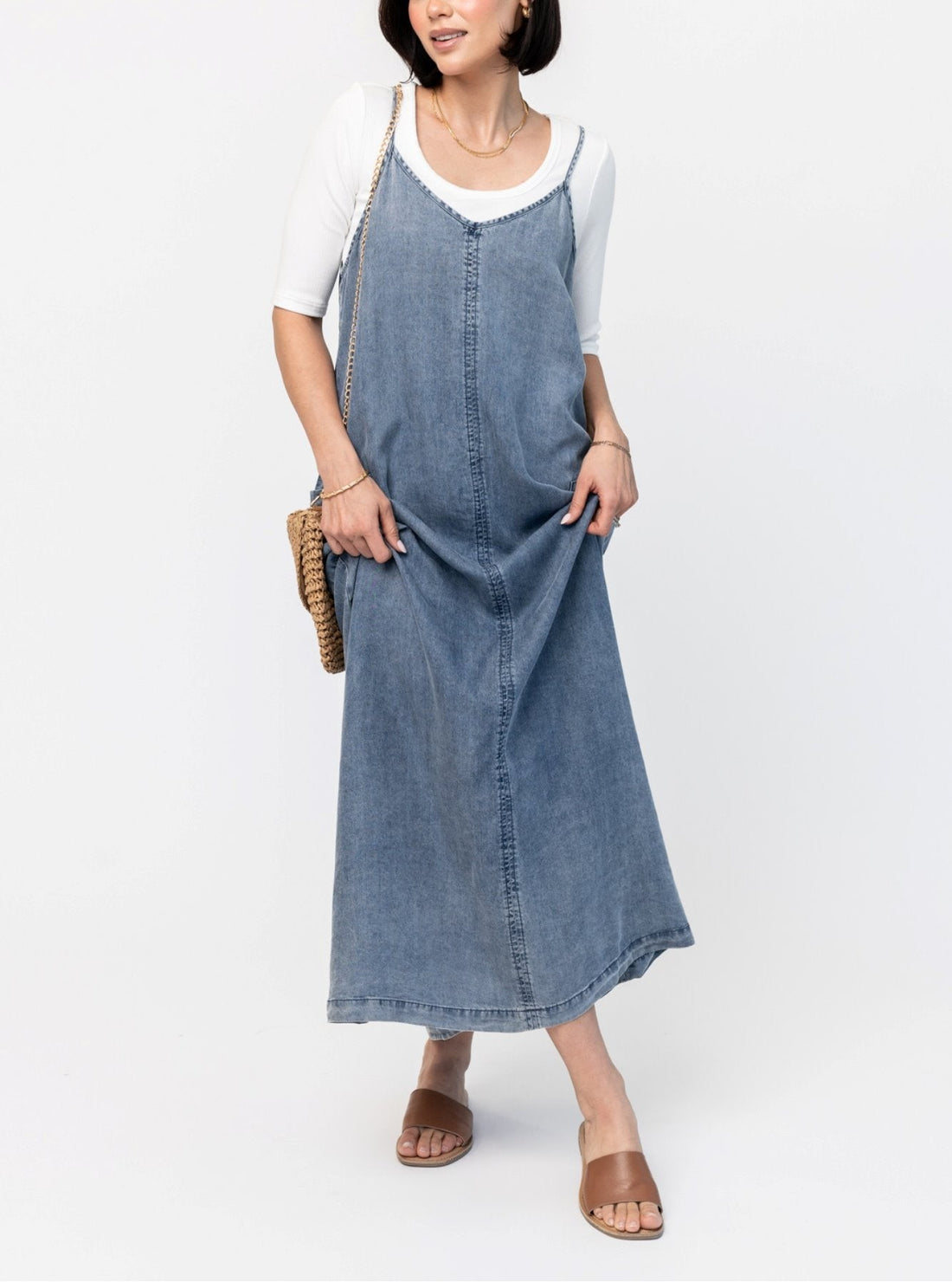 Women's Denim Maxi Jumper Dress