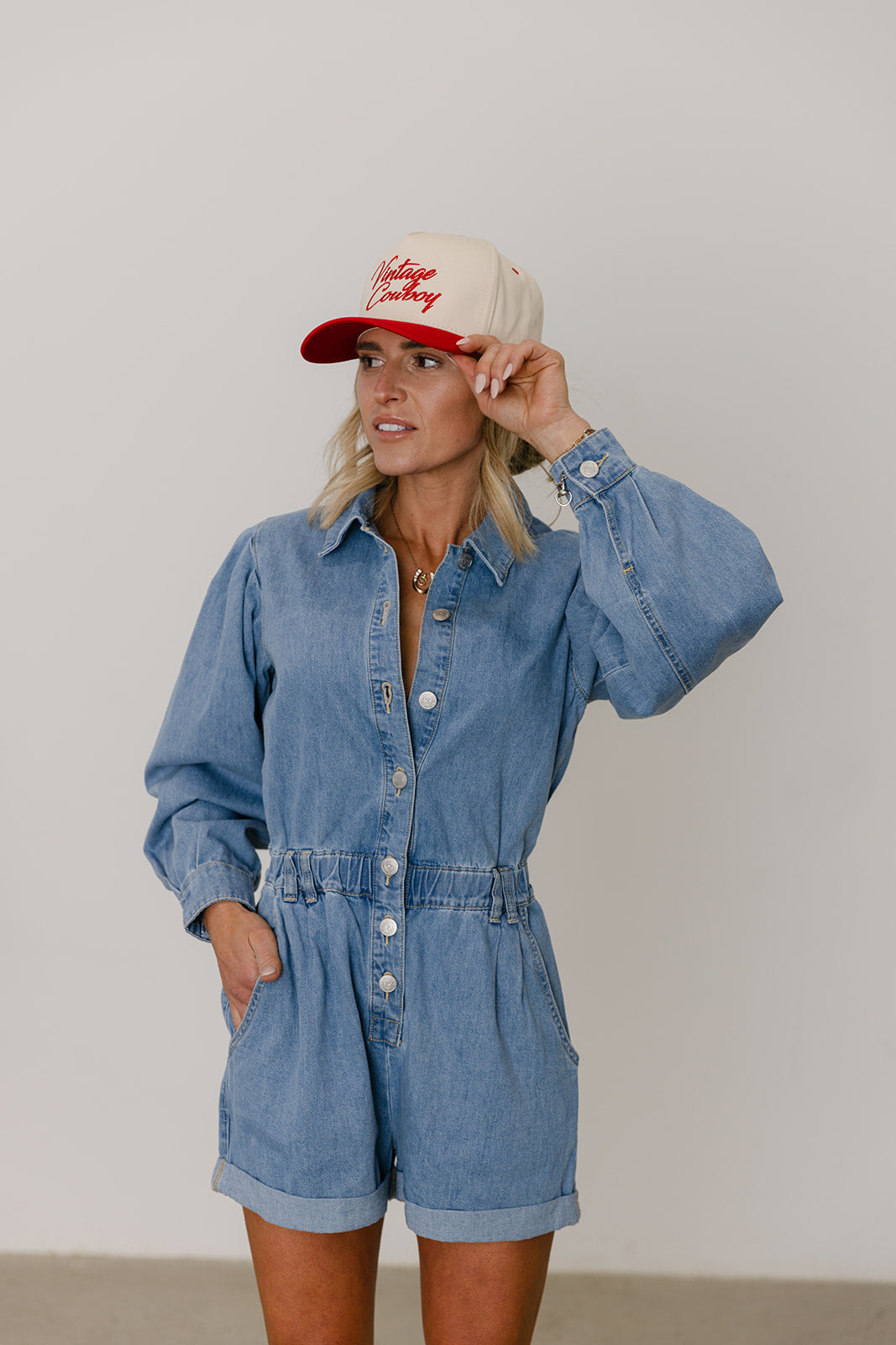 The Ramona Denim Romper