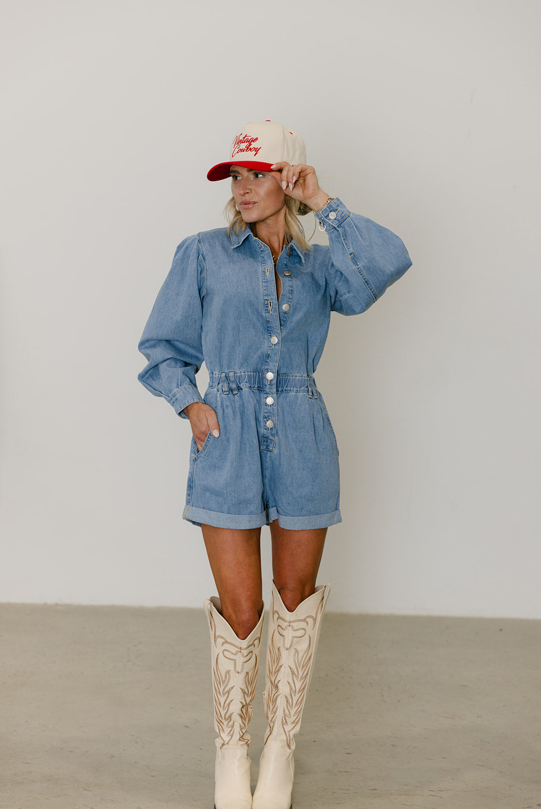 The Ramona Denim Romper