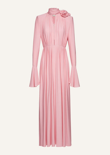 Bell sleeve maxi dress in pink