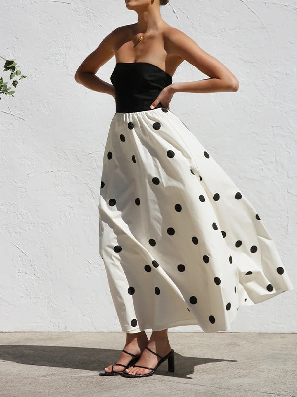 Polka Dot Print Wrap Dress