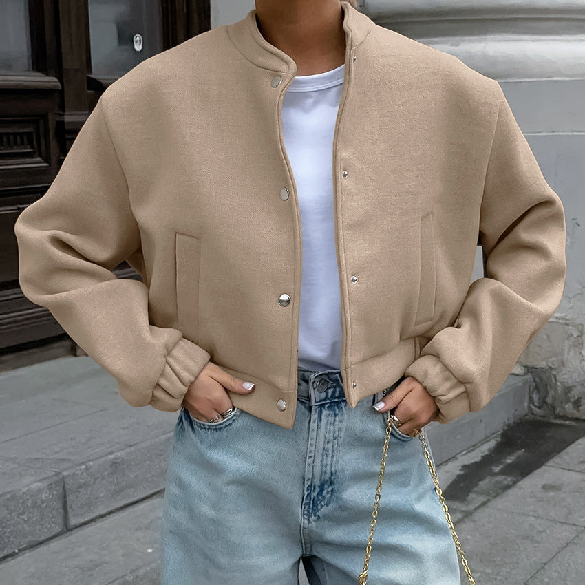 Vintage Stand-up Collar Bomber Jacket