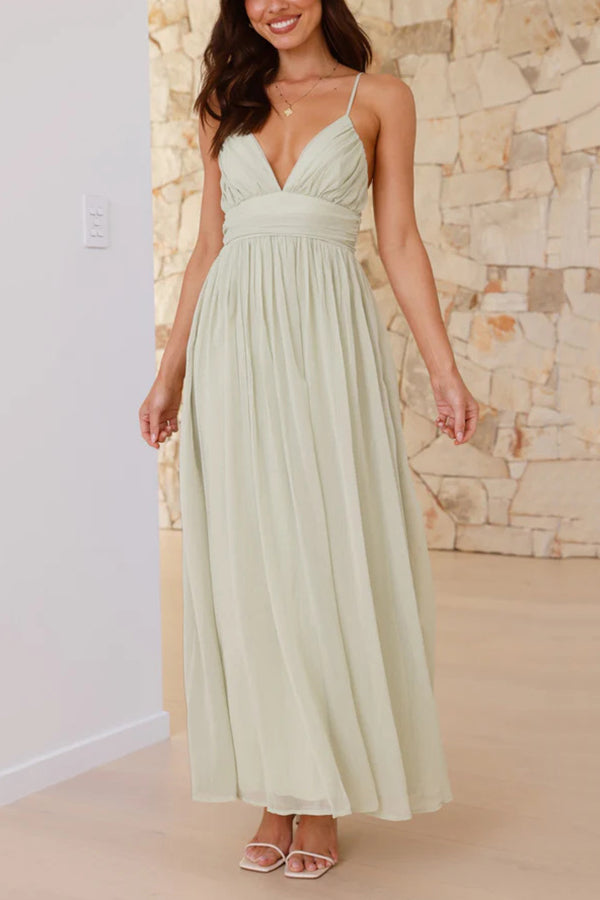 Suspender Backless Lace-up Slim Maxi Dress