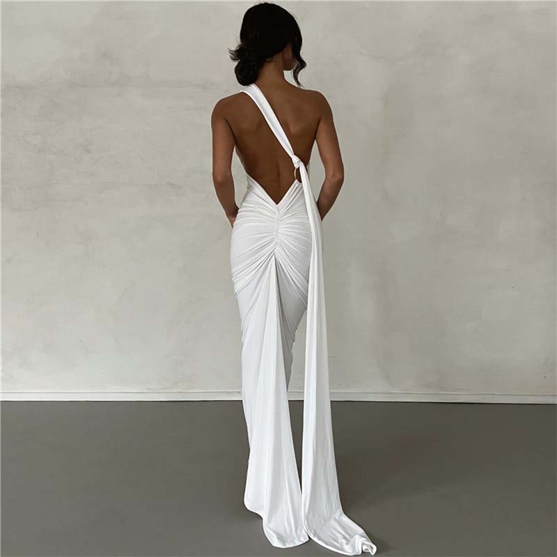 Women's Elegant Backless Halter Neck One-piece Dress