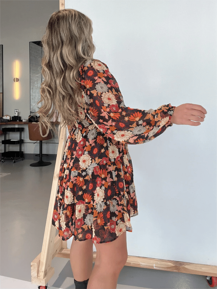 New Fall Foliage Tiered Dress