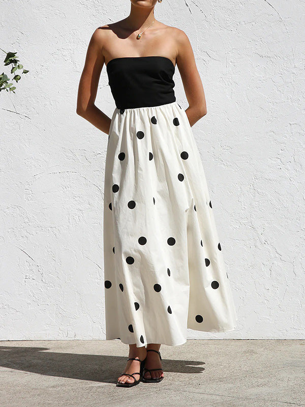 Polka Dot Print Wrap Dress