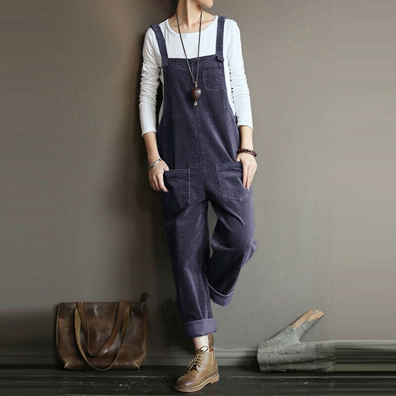 Wide Leg Corduroy Overalls