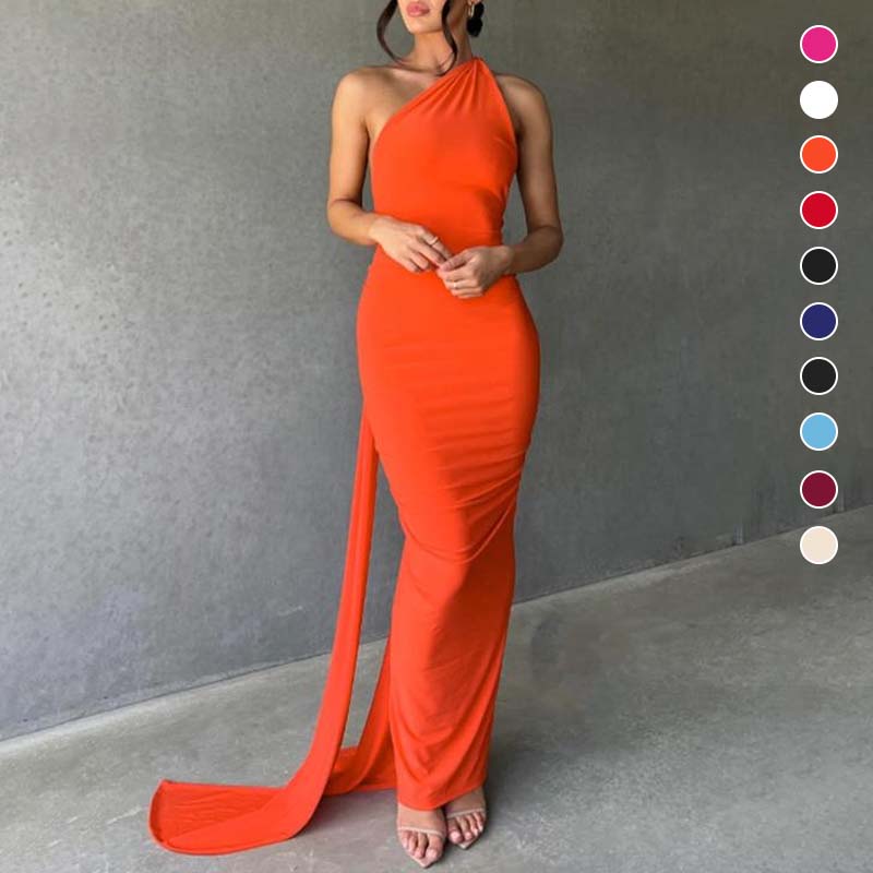 Women's Elegant Backless Halter Neck One-piece Dress