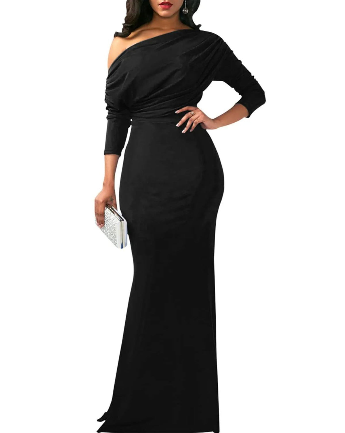 2024 Women's Elegant Sleeveless Off Shoulder Bodycon Long Formal Party Evening Dress