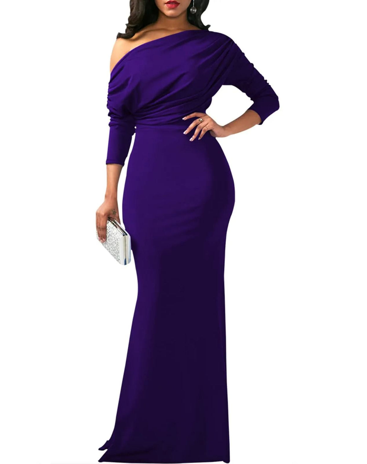 2024 Women's Elegant Sleeveless Off Shoulder Bodycon Long Formal Party Evening Dress