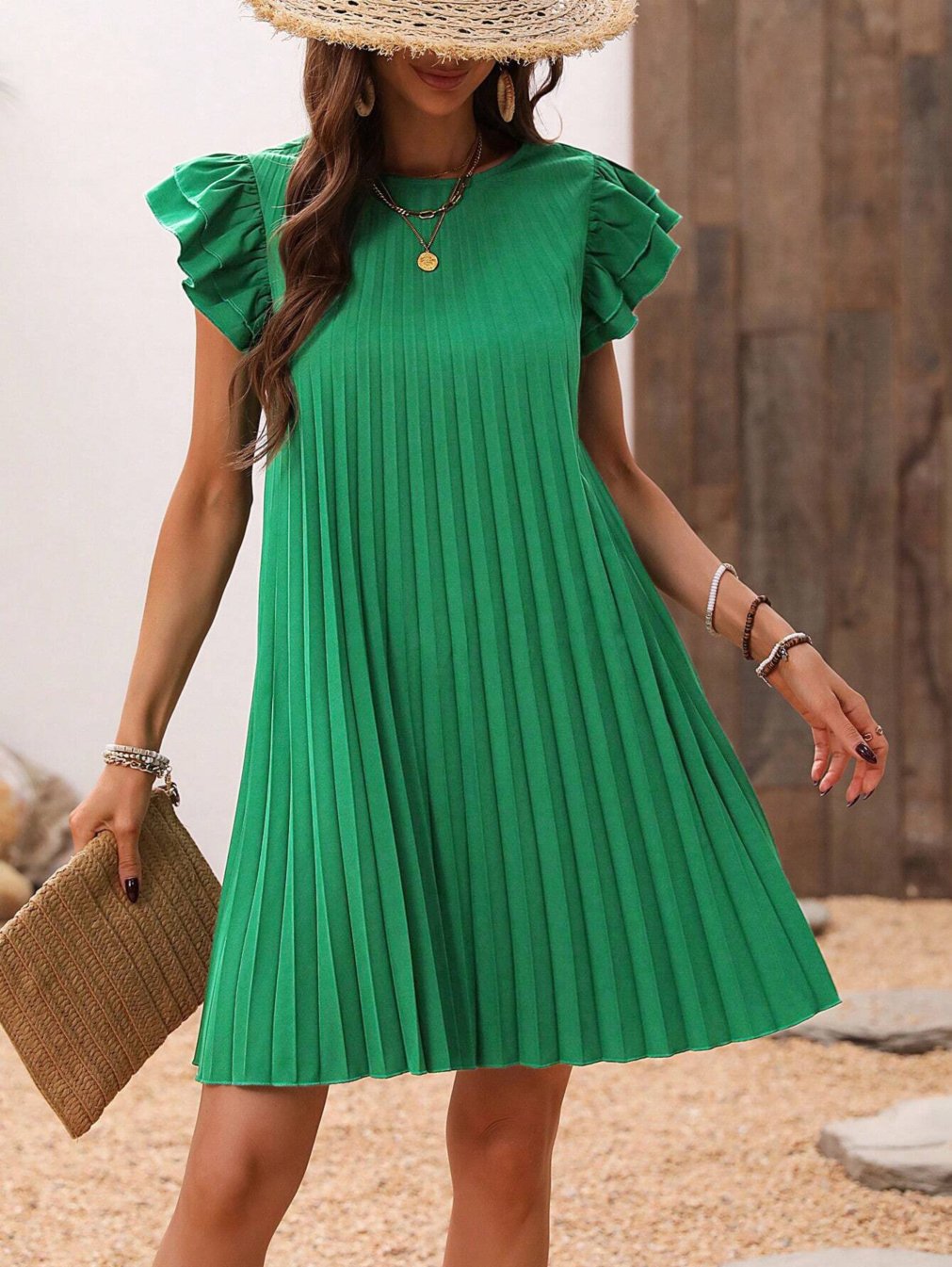 Women's Elegant Solid Color Short Sleeve Dress