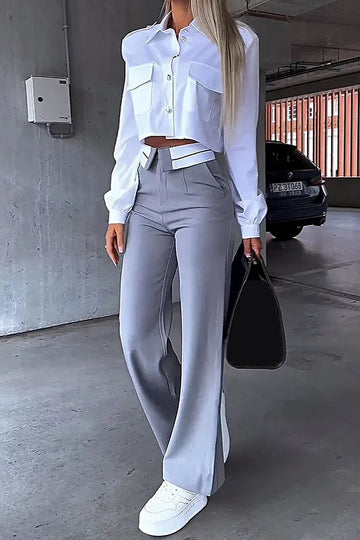 Women's Shirt Top and Pants Two-piece Set