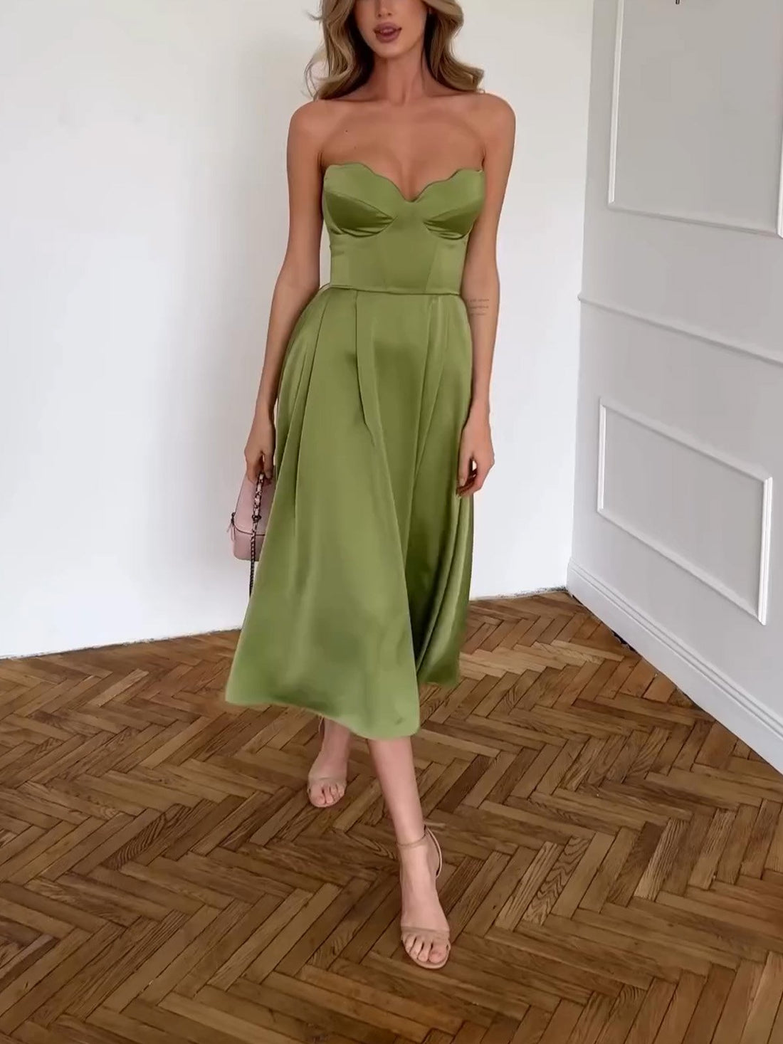 Avocado Green Midi Dress