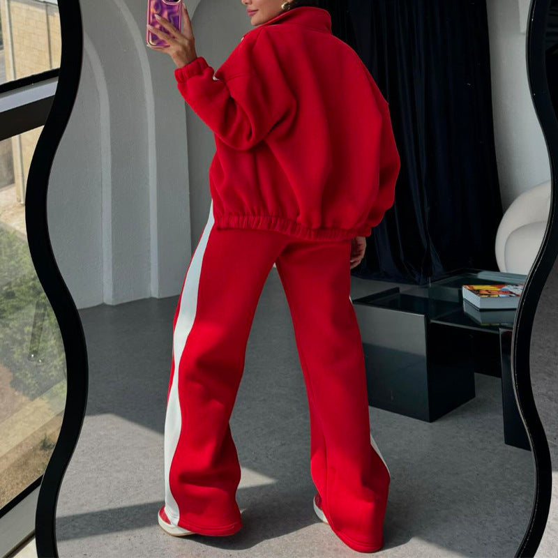 Women's Two-Piece Color-Block Tracksuit