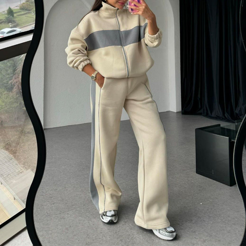 Women's Two-Piece Color-Block Tracksuit