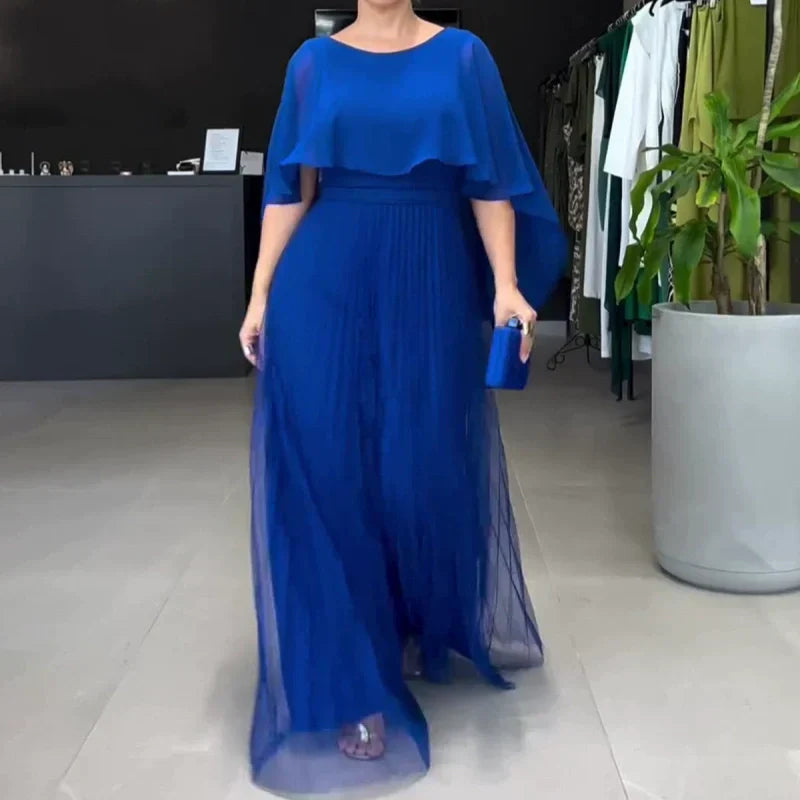 Comfortable Plus-Size Dress with Shawl Sleeves