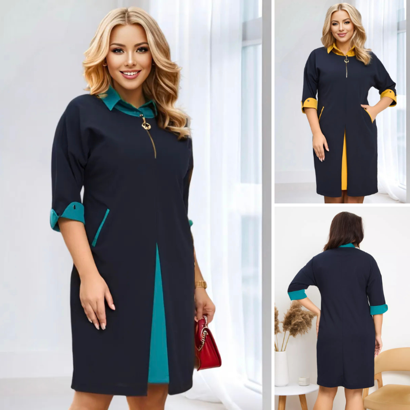 Women's Plus Size Work Dress with Pockets