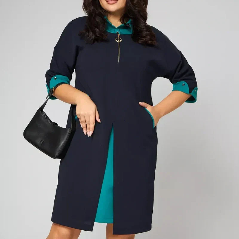 Women's Plus Size Work Dress with Pockets