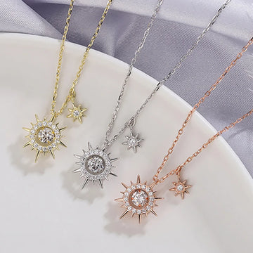 Sterling Silver Sun Will Rise Necklace, Pendant Jewelry Necklace Delicate gift