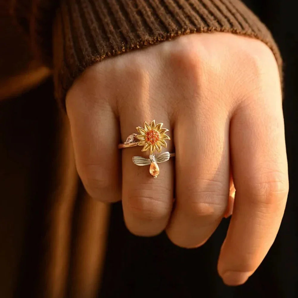 Sunflower Fidget Ring