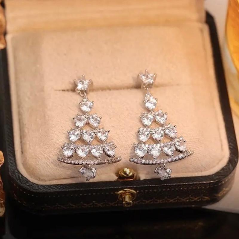 Christmas Sparkly Diamond Earrings