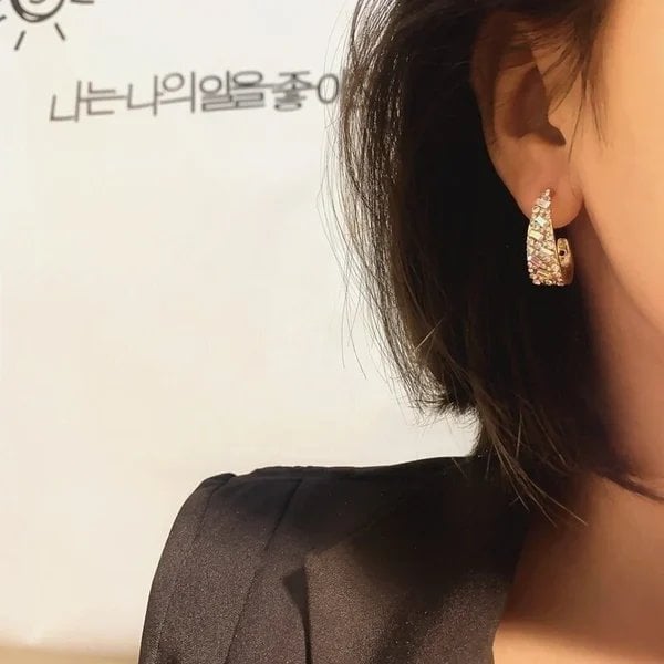 Geometric Crystal Earrings