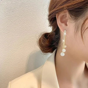 Fashion Diamond Ball Tassel Earrings