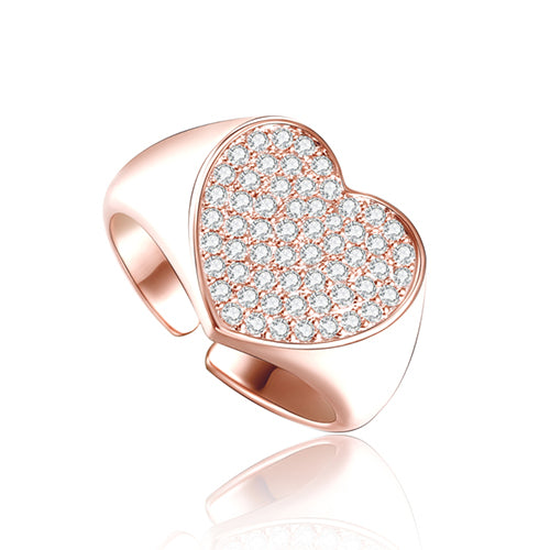 Gold Color Big Heart Ring for Women