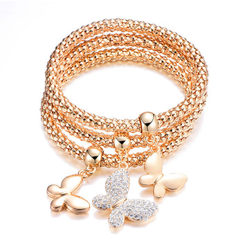 Crystal Buttefly Charm Bracelets & Bangles For Women