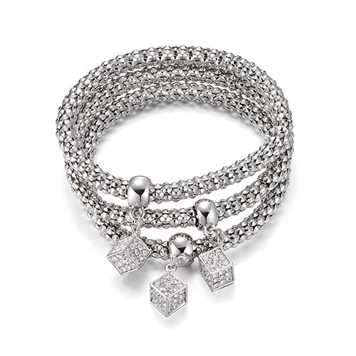 Shiny Crystal Cube Bracelet For Women