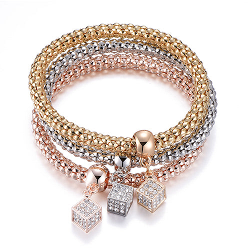 Shiny Crystal Cube Bracelet For Women