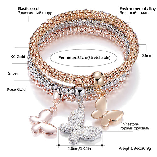 Crystal Buttefly Charm Bracelets & Bangles For Women